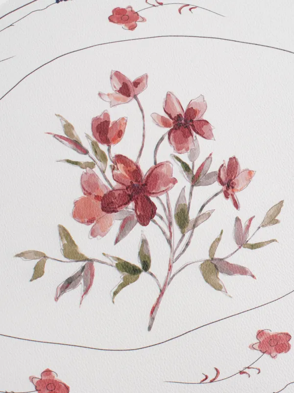 Салфетка под приборы, 32x44 см, ПВХ, фигурная, белая, Цветы, Rock print, image-4