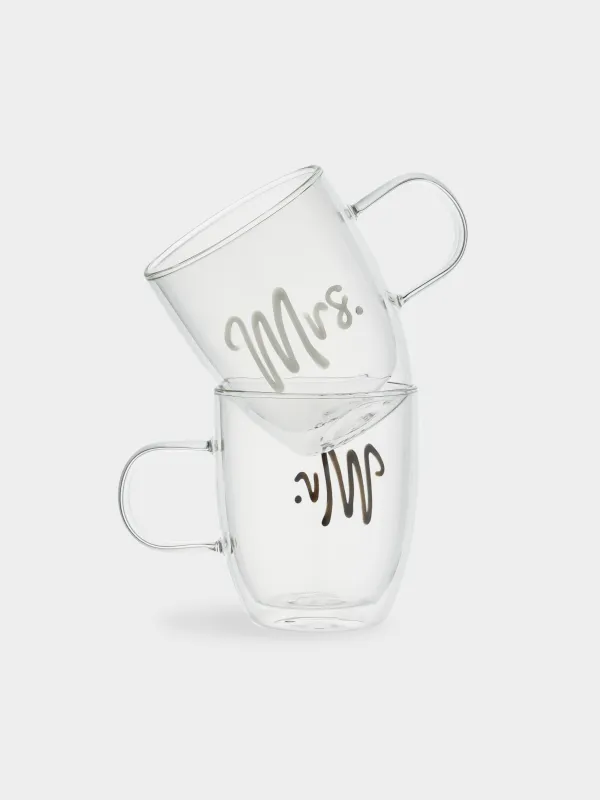 Саптыаяқ, 440 мл, 2 дана, шыны Б, Mr & Mrs, Air decor, image-0