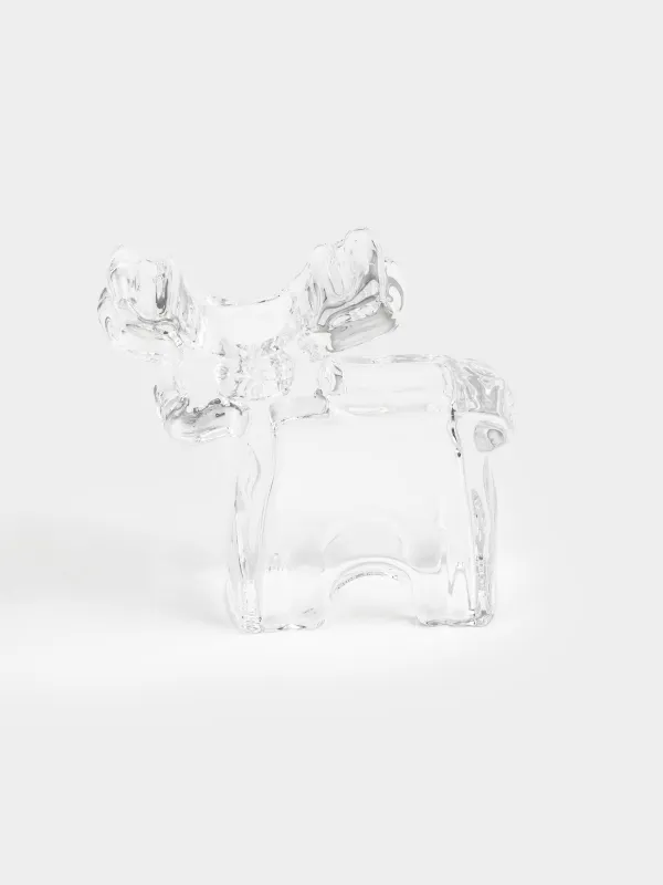 Подсвечник, 10 см, для тонкой свечи, стекло, Олень, Deer shape, image-1