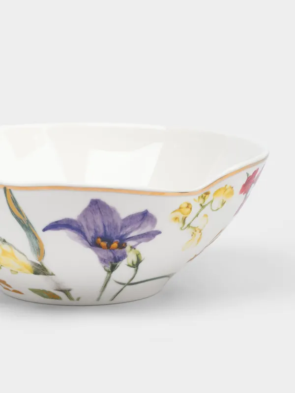 Салатник, 16x6 см, 430 мл, фарфор N, белый, с золотистым кантом, Цветы, Night flower, image-2