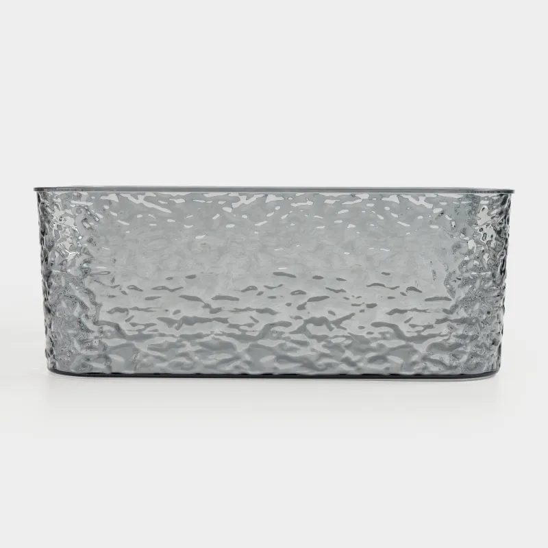 Ящик-органайзер, 27х21х10 см, хозяйственный, с ручками, пластик, серый, Renaissance clear, image-6