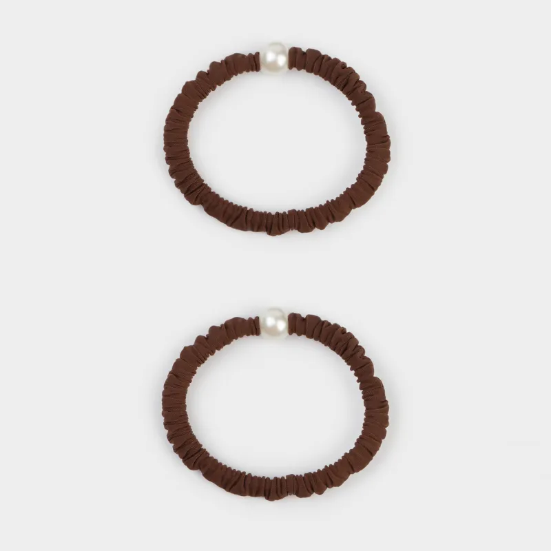 Шаш резеңкесі, 5 см, 2 дана, полиэстер/пластик, қара, Інжу, Pearl hair