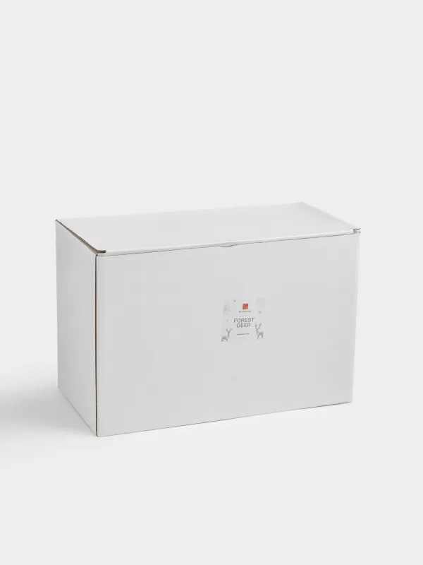 Сәндік ыдыс, 28х13х18 см, керамика, ақ, Бұғы, Forest deers, image-5