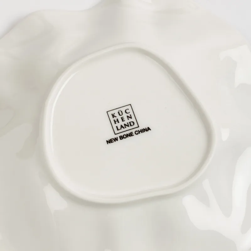 Тіскебасар тәрелкесі, 21 см, фарфор N, сүт түстес, Мыжылған эффект, Crumple, image-5