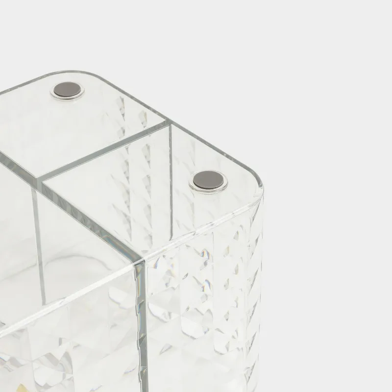 Бокс для бумажных салфеток, 24х12 см, с органайзером, с пружиной, пластик/металл, Kandy, image-6