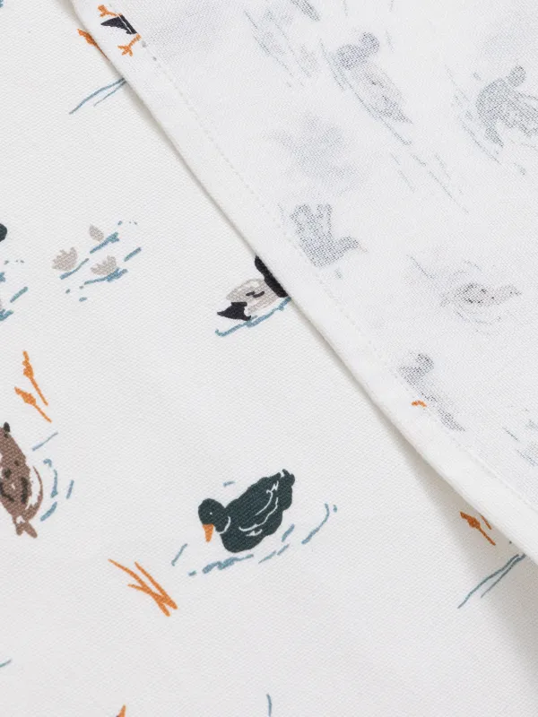 Алжапқыш, 70х85 см, мақта, сүт түстес, Үйректер, Ducks in pond, image-4