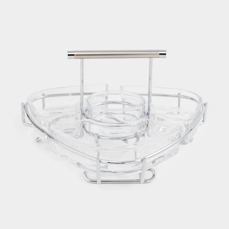 Тіскебасарларға арналған жиынтық, 28x15 см, 3 бөлім, тұтқасы бар, шыны/болат, Lamerie, image-2