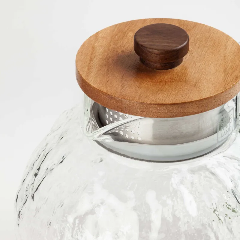 Кувшин, 1,4 л, с крышкой-фильтром, стекло Б/дерево, Nautilus, image-2