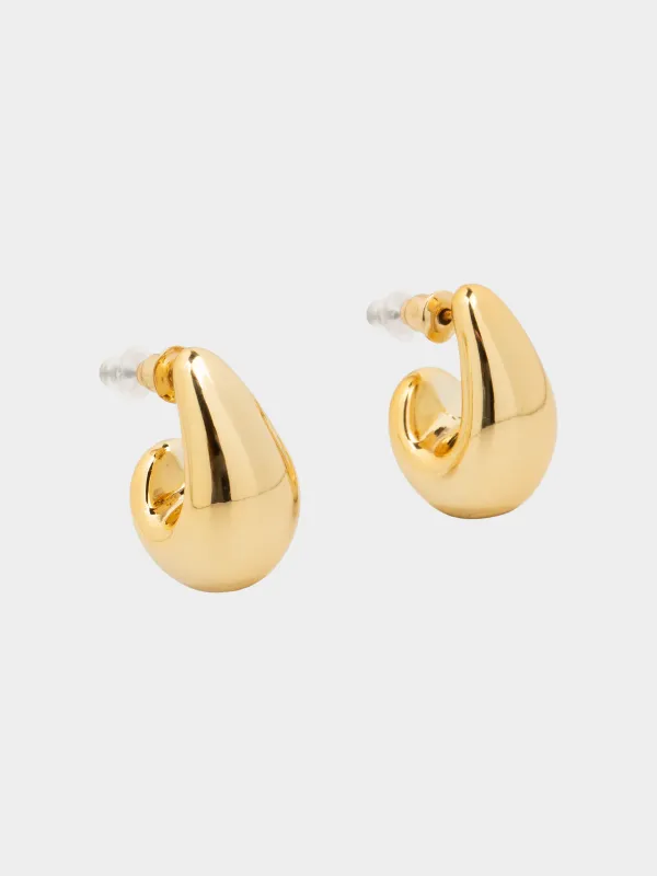 Серьги-пусеты, 2,5 см, 2 шт, пластик CCB, золотистые, Капли, Jewelry, image-0