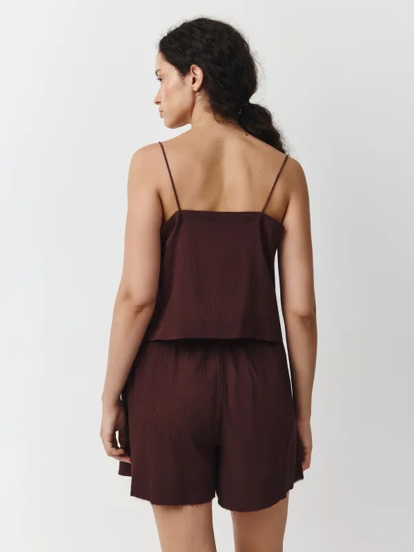 Әйелдер блузасы, өлшемі L, белдіктері бар, түймелері бар, муслин К, қоңыр, Fermina, image-3