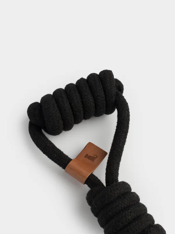 Игрушка для собак, 30 см, хлопок, черная, Шар на канате, Big pet, image-2