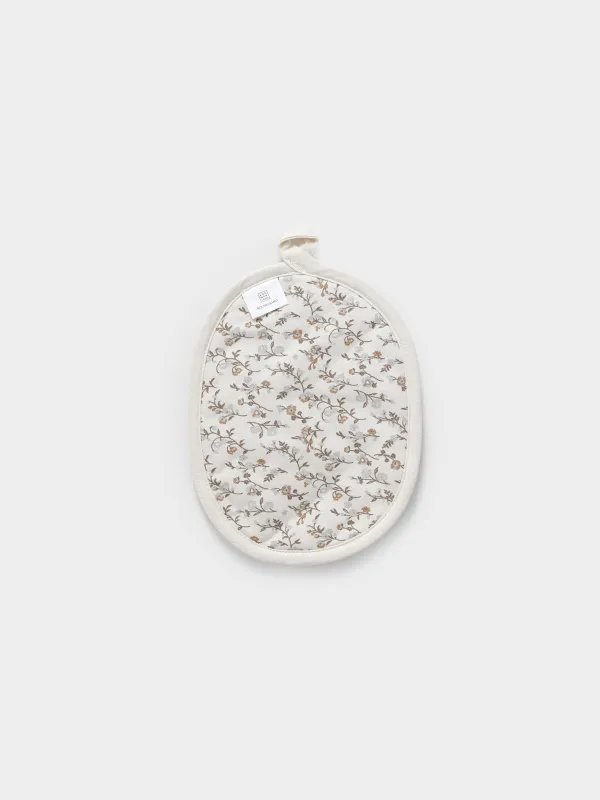 Ұстағыш, 19х25 см, екі жақты, мақта, сүт түстес, Винтажды гүлдер, La flore, image-1