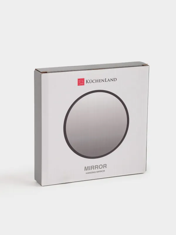 Ілулі айна, 13/11 см, үлкейткіш, жабысатын сорғыштары бар, пластик, дөңгелек, Қара, Mirror, image-4