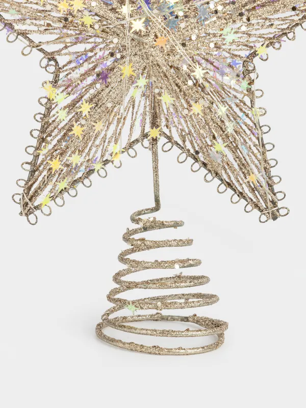 Звезда на елку, 20х25 см, полиэстер/металл, Christmas sparkle, image-2