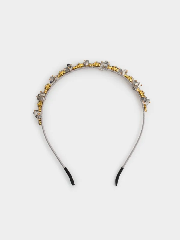 Тоғыншақ, 17х15 см, шыны/металл, күміс түстес, Кристалдар, Hair crystal, image-0