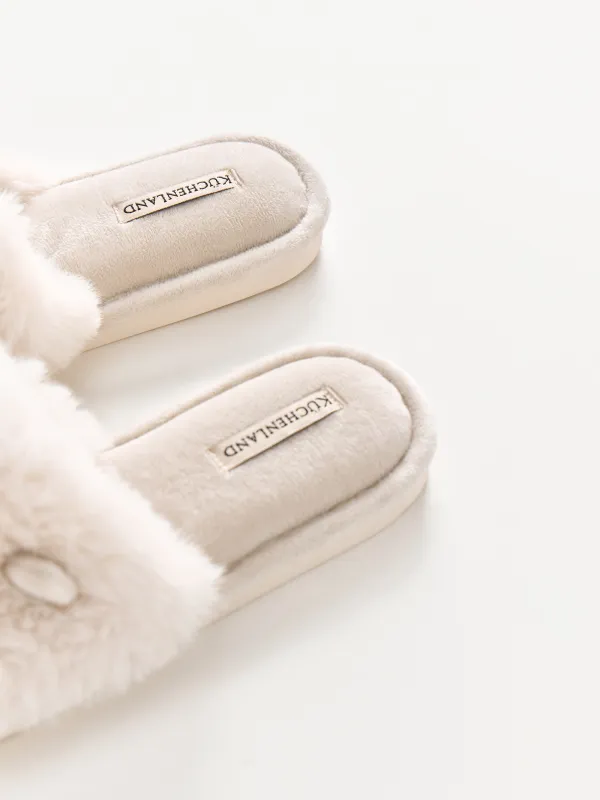 Әйелдер тәпішкелері, үйге арналған, өлшемі 36-37, полиэстер, сүт түстес, Fur, image-4