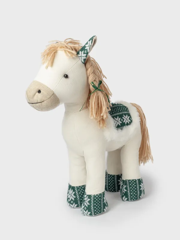 Ойыншық, 35 см, жұмсақ, қозғалмалы аяқтары бар, полиэстер, сарғылт-қоңыр-жасыл, Жылқы, Horse toy, image-0