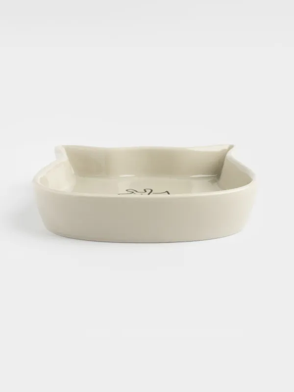 Миска для животных, 15х14 см, 250 мл, керамика D, серая, Кот, Whiskers, image-2