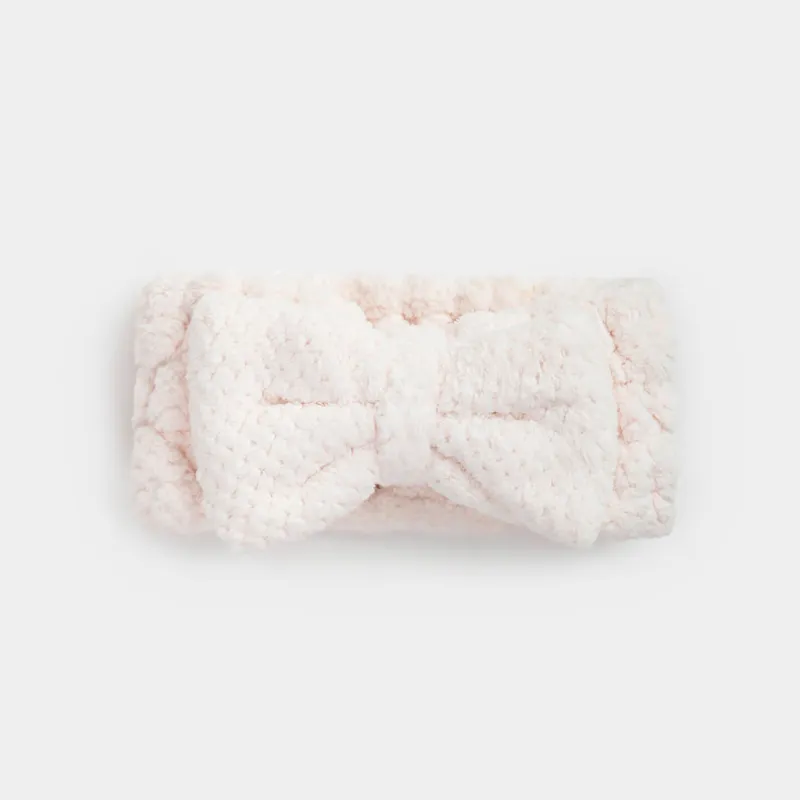 Шашқа арналған резеңке, 16х9 см, флис, сүт түстес, бантик, Ratine