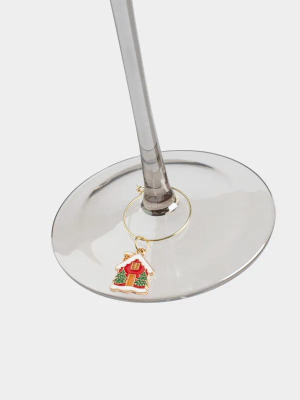 Бокалға арналған аспа, 4 дана, металл/страздар, Жаңа жылдық атрибуттар, Christmas time, image-3