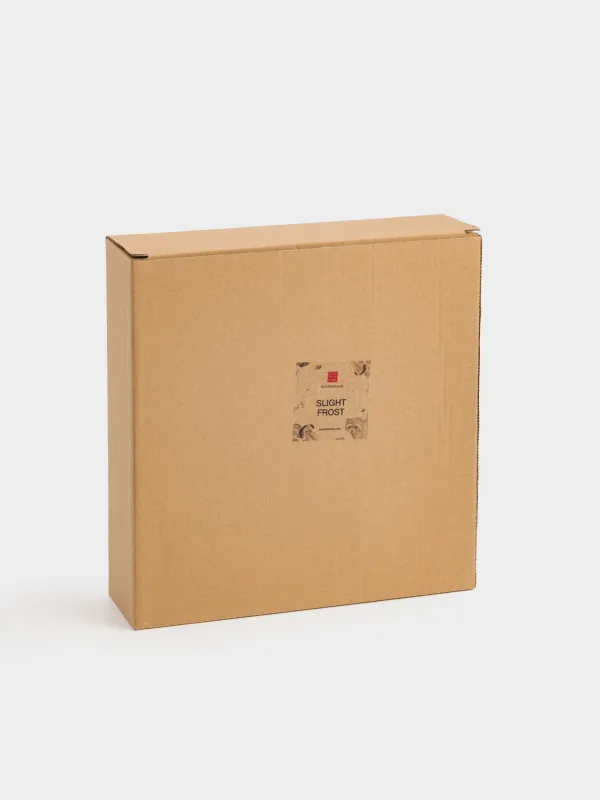 Менажница, с декором, 21 см, 3 отд, керамика D, молочная, в крапинку, Енот на листьях, Slight frost, image-4