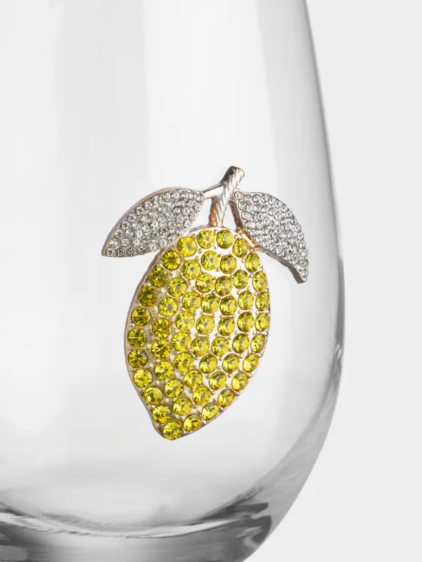 Стақан, 10 см, 500 мл, шыны/металл, Лимон, Lux elements, image-1