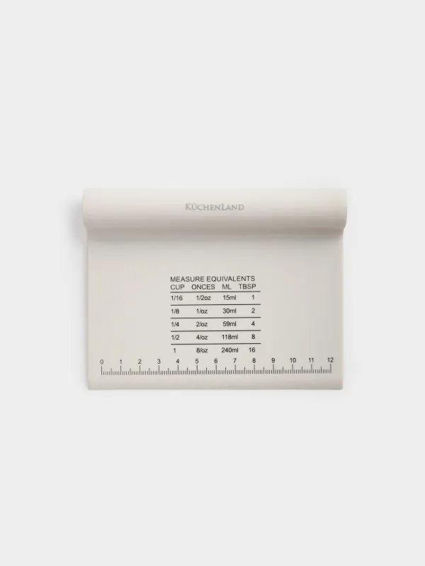 Шпатель кондитерский, 13 см, с линейкой, силикон, бежевый, Bakery, image-0