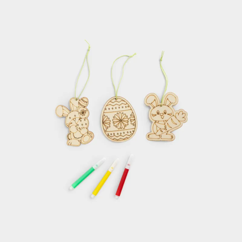 Шығармашылыққа арналған жиынтық, 3 зат, ағаш, кескіндеме, Пасха жұмыртқасы мен қоян, Creative