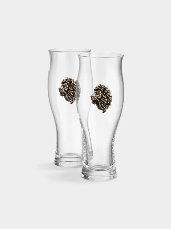 Сыраға арналған стақан, 17 см, 600 мл, 2 дана, шыны/металл, Алтын арыстан, Lux elements, image-2