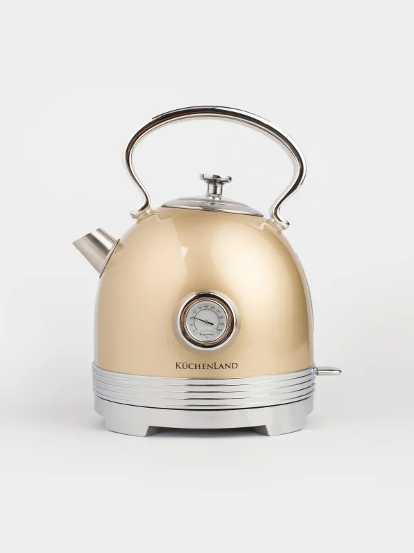 Шайнек, электрлік, 1,7 л, 1850-2200 Вт, болат/пластик, алтын, Vintage kitchen, image-0