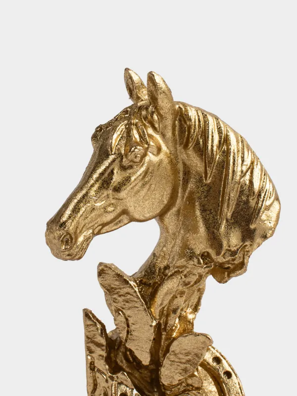 Статуэтка, 12 см, Голова лошади, Horse gold, image-2