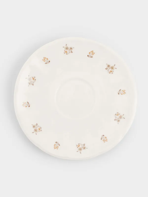 Шай жұбы, 2 адам, 4 зат, 180 мл, Фарфор N, ақ, ескірген гүлдер, La flore, image-2