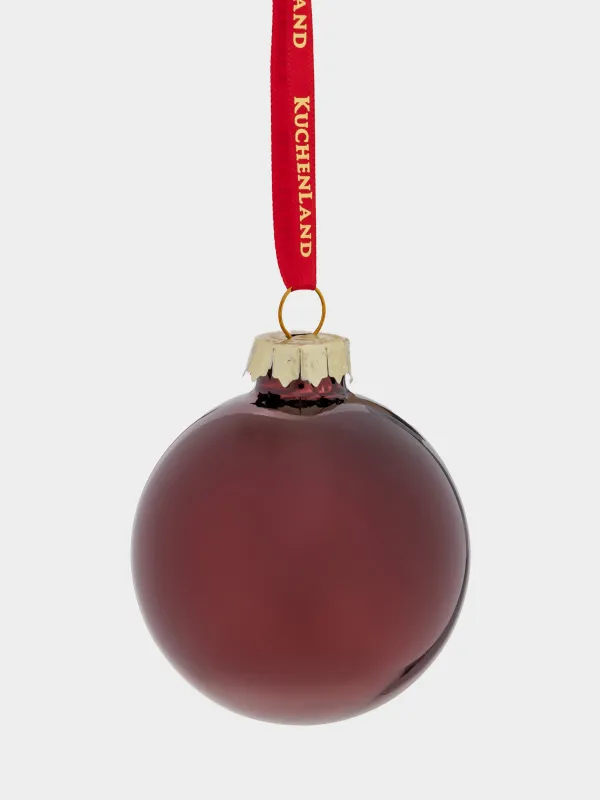 Шырша ойыншықтарының жиынтығы, 4 см, 8 дана, шыны, жылтырақтары бар, қою қызыл, Шар, Ball sparkle, image-1