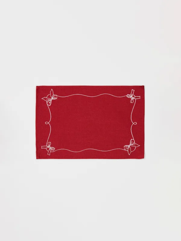 Аспаптарға арналған майлық, 30х45 см, полиэстер, тікбұрыш, қою қызыл, Бантиктер, Bow bordo, image-0