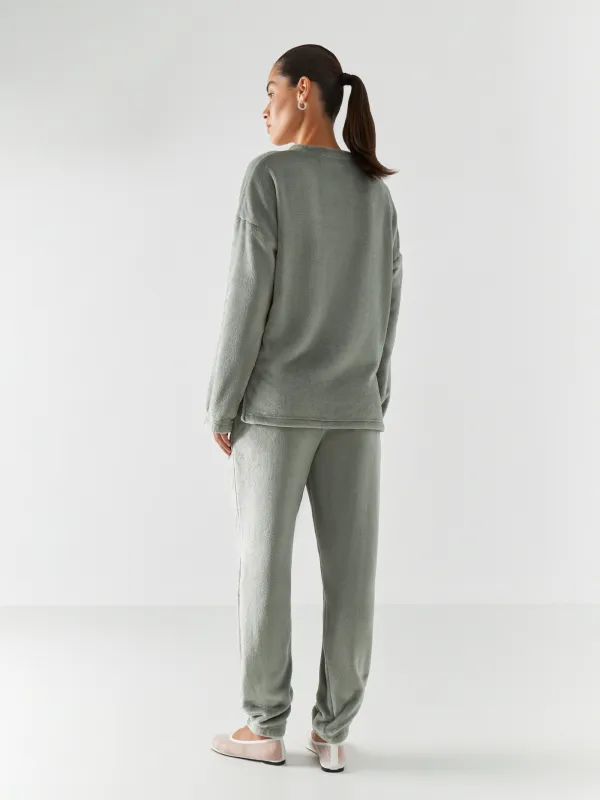 Әйелдер шалбары, үйге арналған, өлшемі S, флис, ашық жасыл, Isabelle, image-3