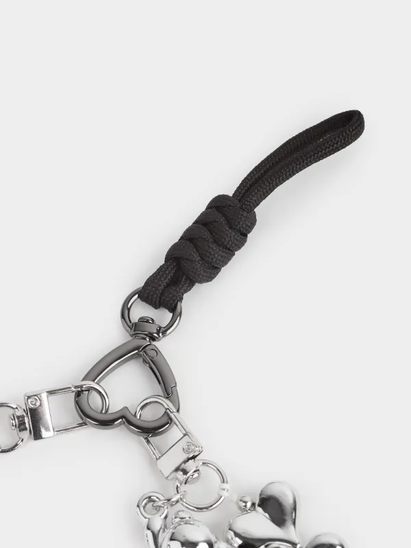 Брелок, 16 см, полиэстер/металл, серебристый, Сердце, Jewelry heart, image-2