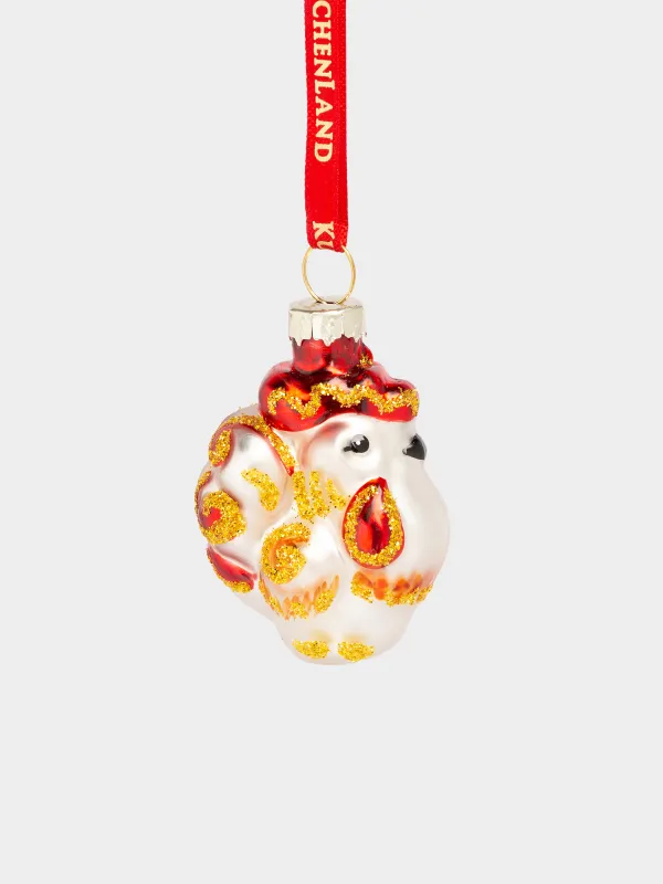 Шырша ойыншығы, 4 см, шыны, жылтырақтары бар, күміс-алтын, Әтеш, Figure christmas, image-1