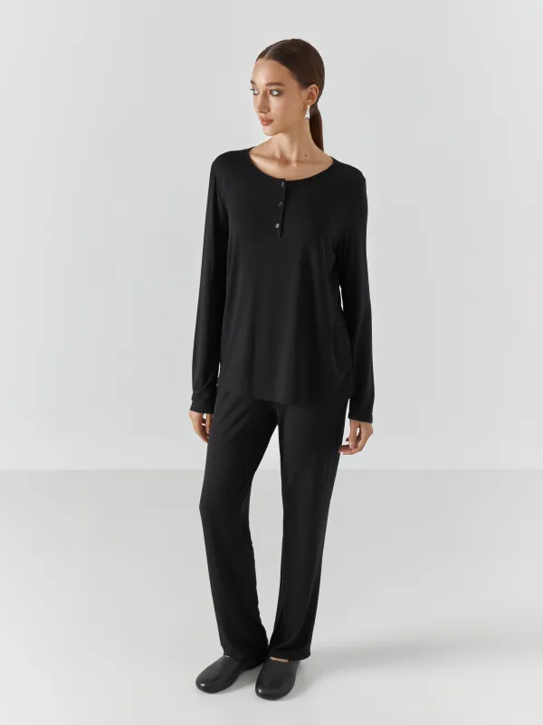 Әйелдерге арналған лонгслив, үйге арналған, өлшемі M, вискоза/спандекс, сұр-қоңыр, Kelsey, image-1