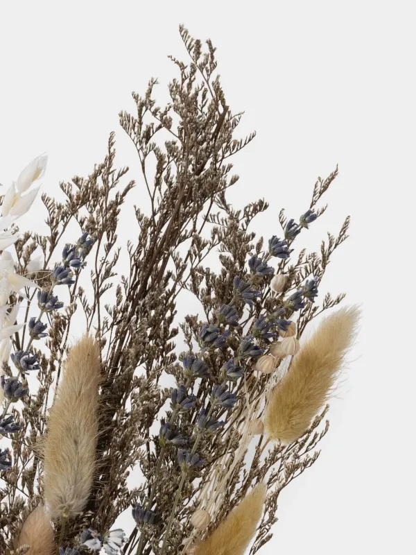 Букет декоративный, 60 см, сухоцветы, Лаванда и лен, Dried flower, image-2