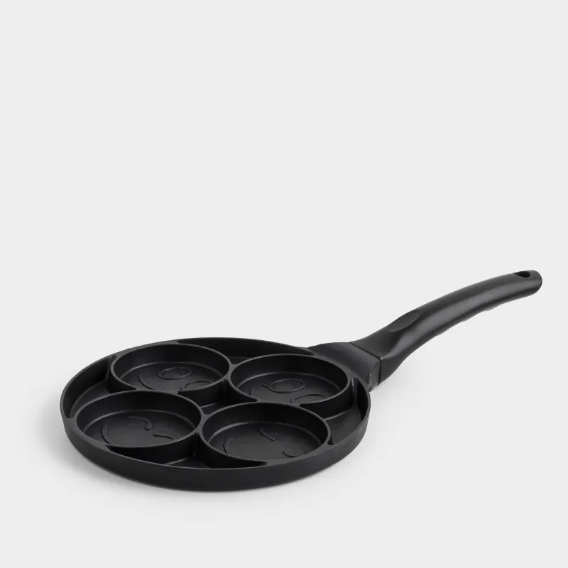 Жұмыртқа мен құймақ табасы, 21 см, 4 PD, қапталған, алюминий, смайлик, әрекет