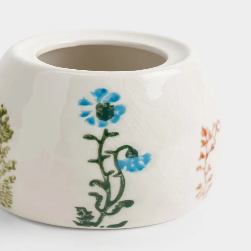 Сақтау ыдысы, 10х12 см, 380 мл, фарфор N, сүт түстес, Кракелюрдегі шалғынды гүлдер, Floral meadow, image-2