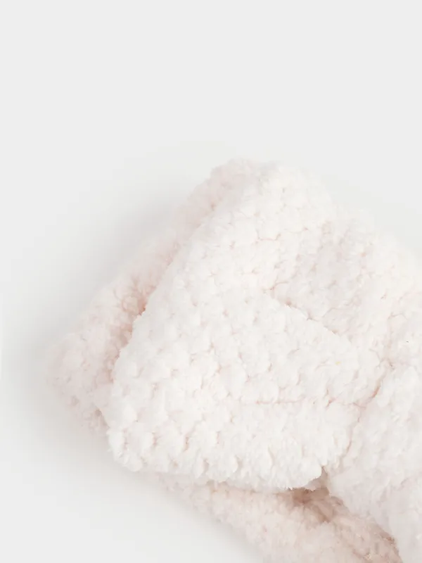 Повязка для волос, 16x9 см, флис, молочная, Бант, Ratine, image-4