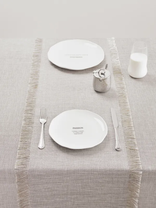 Үстел төсеніші, 40х160 см, шашағы бар, полиэстер, сұр меланж, Beverin, image-2