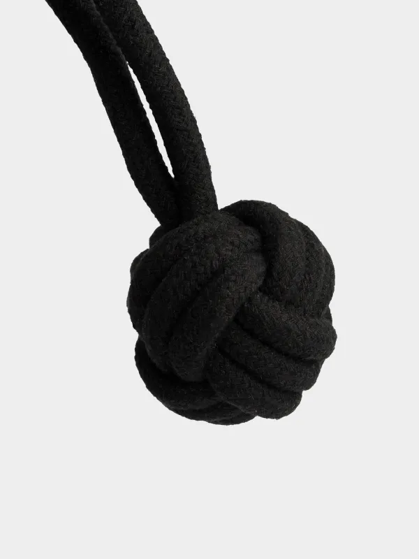 Игрушка для собак, 30 см, хлопок, черная, Шар на канате, Big pet, image-3