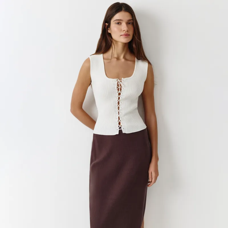 Әйелдер блузасы, өлшемі L, шілтерлі, акрил/тенсель/зығыр, сүт түстес, Bibiana