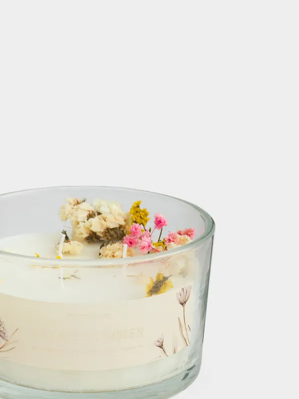 Хош иісті шам, 10 см, үш фитиль, шам ұстағышта, орайоттар бар, Хош иіс, Balmy summer, image-2