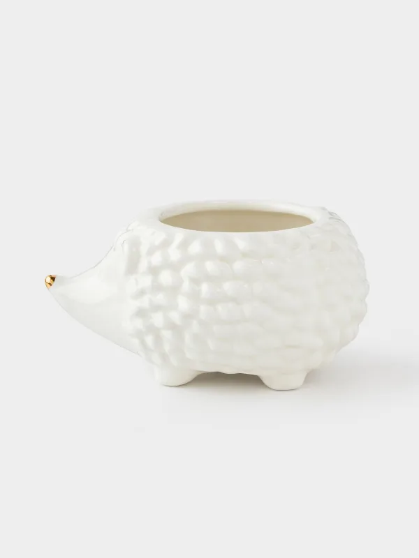 Пиала, 11х6 см, керамика D, молочно-золотистая, Еж, Golden glow, image-0