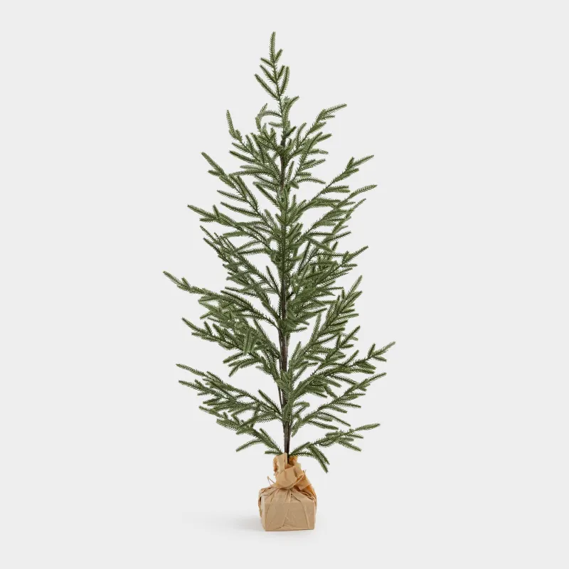 Ель искусственная, 90 см, в крафте, пластик/дерево, Conifer decor