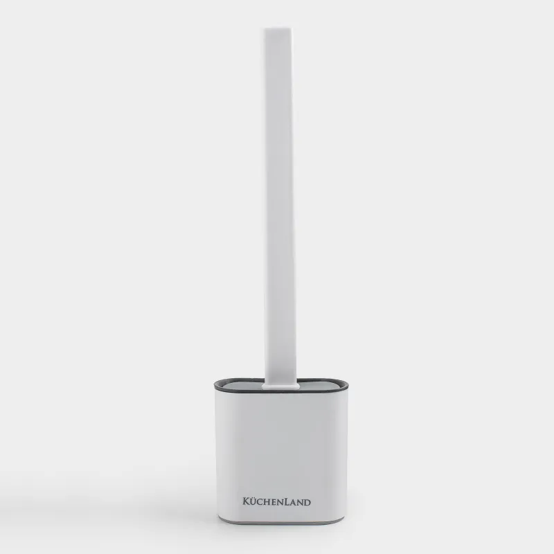 Ерш туалетный, 35 см, с подставкой, гибкий, резина/пластик, белый, Click