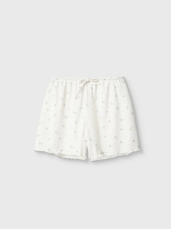 Әйелдер шорттары, үйге арналған, өлшемі М, полиэстер/мақта, ақ, Бантиктер, Melavi, image-5